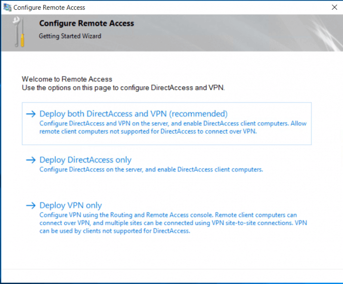 Deploy VPN only Deploy VPN only