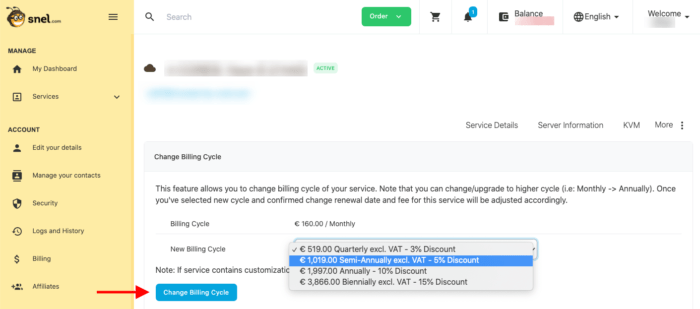 confirm change billing cycle