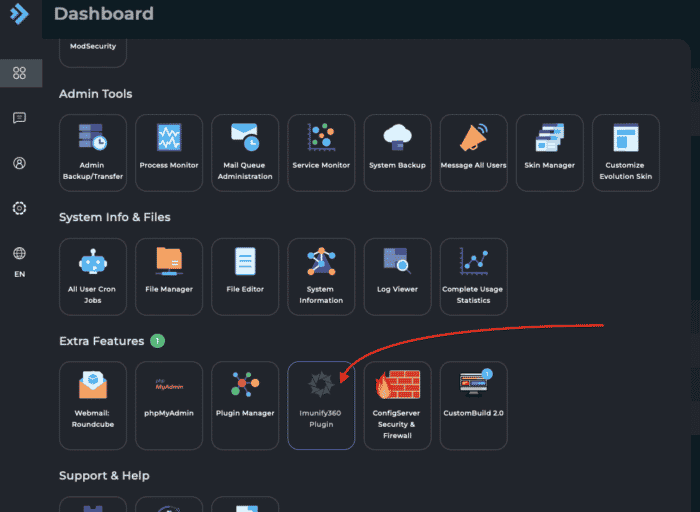 Imunify360 instellen op DirectAdmin