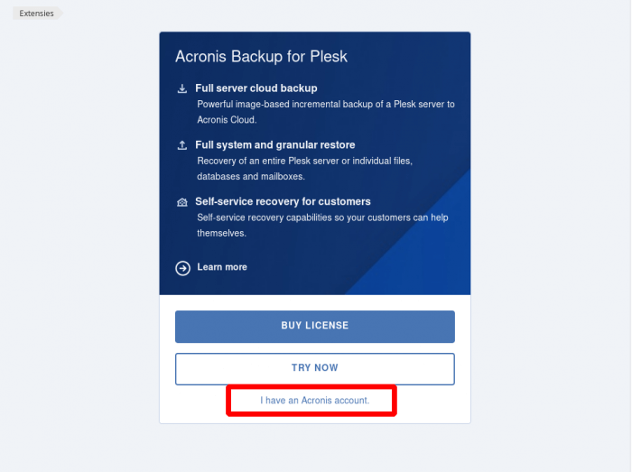 How to setup Acronis Backup Cloud on Plesk - 04