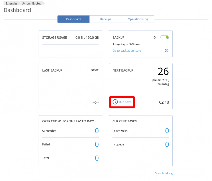 How to setup Acronis Backup Cloud on Plesk - 07