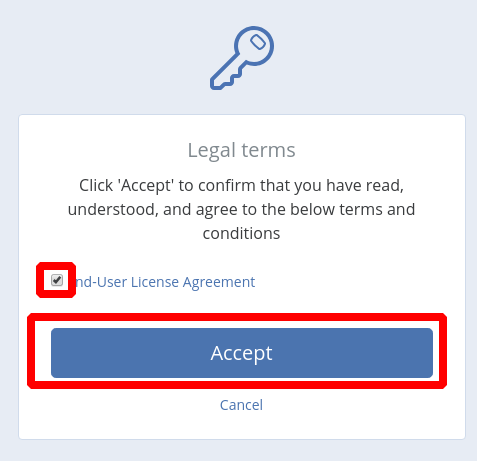 Accept Acronis Backup Cloud License Agreement