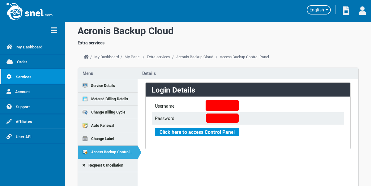 Scheduled backups via Acronis Backup Console