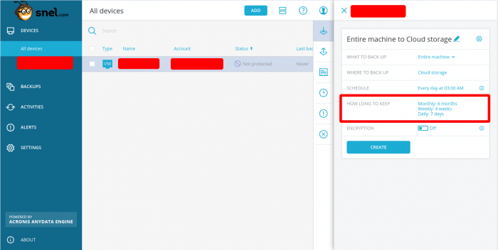 How to setup scheduled backups through Acronis Backup Cloud Management Console - 05
