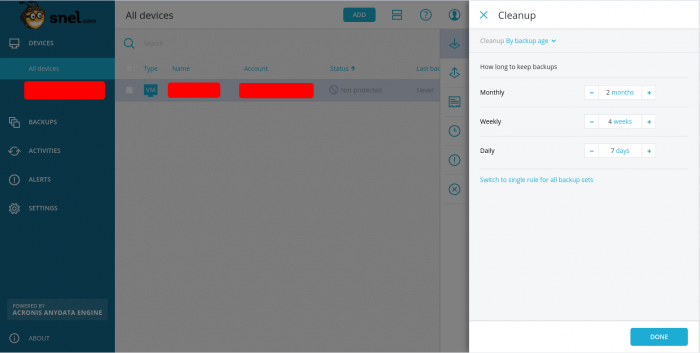 How to setup scheduled backups through Acronis Backup Cloud Management Console - 06
