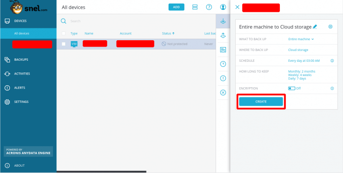 How to setup scheduled backups through Acronis Backup Cloud Management Console - 09