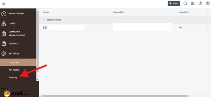 Navigate to the security tab