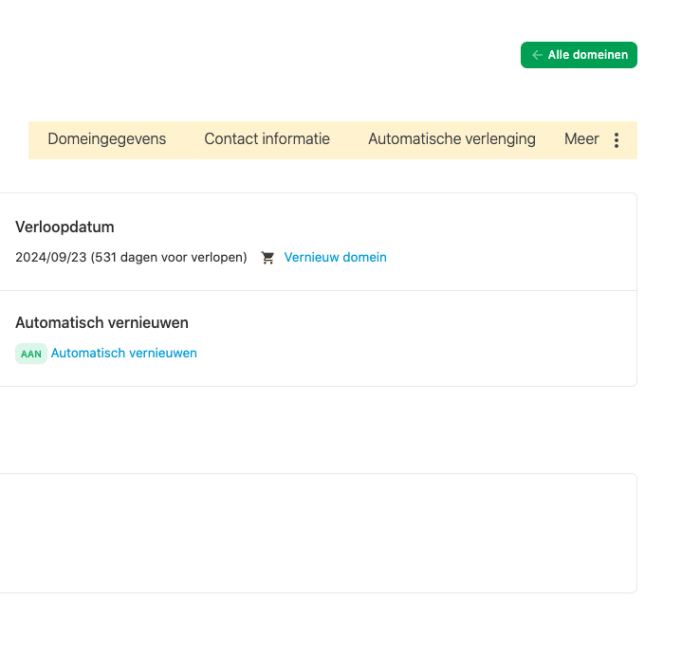 klik op meer aan het rechterkant van de pagina