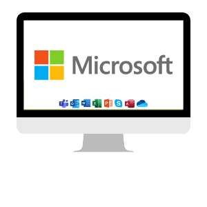 A computer screen with Microsoft 365 logo and programs