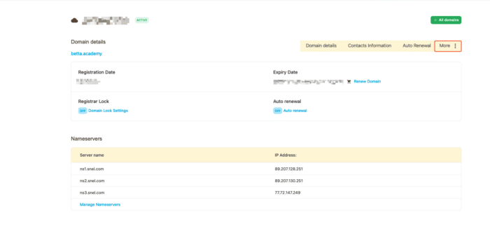Click on "More" to reveal more options