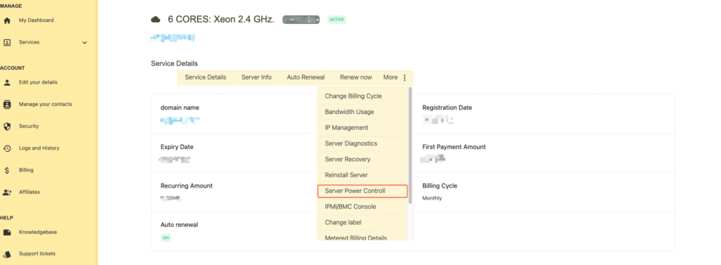 Dedicated server reboot