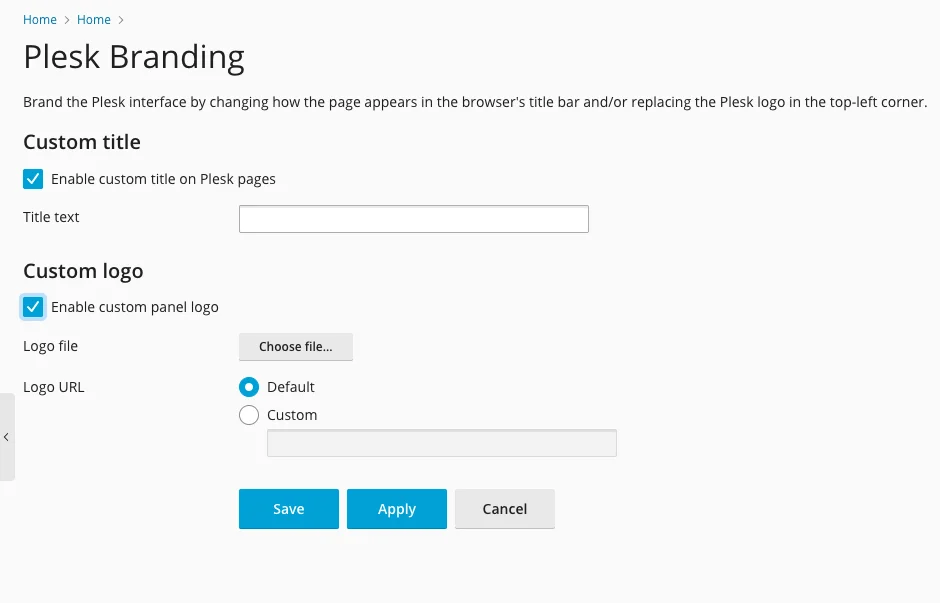 Plesk branding screenshot 2