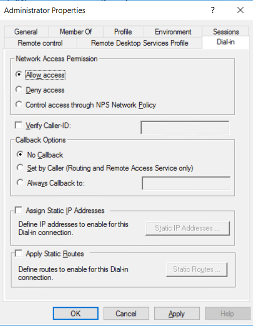 administrator properties