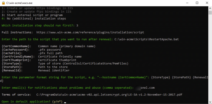 Install Let's Encrypt with Apache 2.4 on Windows Server 2019