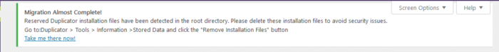 Duplicator Migrate Notice Duplicator Migrate Notice
