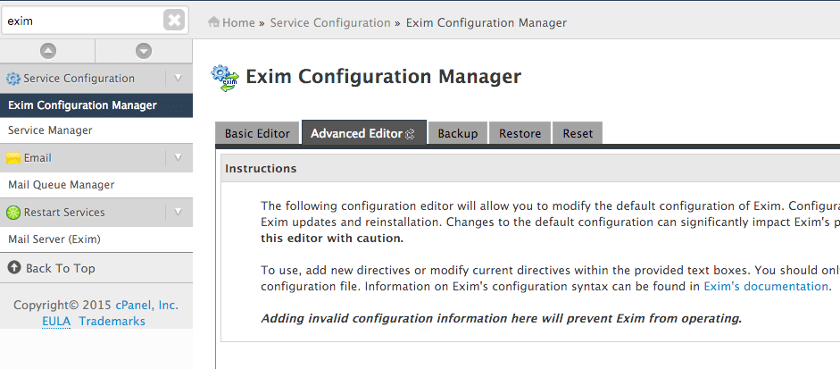 Set up SMTP relay with cPanel | Snel.com