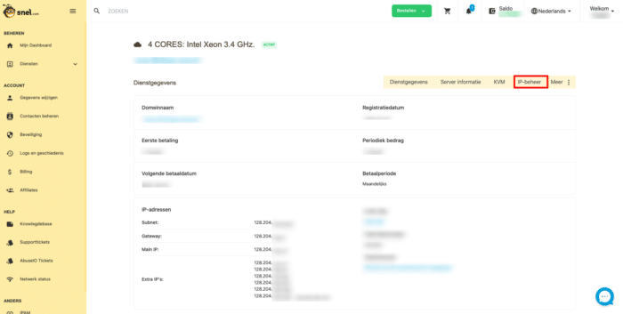 IP Management clientarea