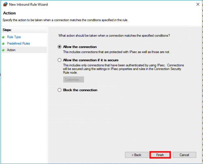 windows server 2016 connection windows server 2016 connection