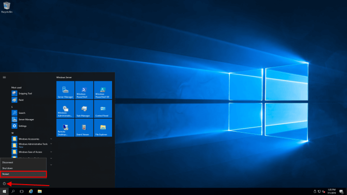 windows server 2016 restart windows server 2016 restart
