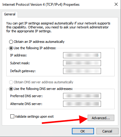 additional ipv4-address network advanced properties