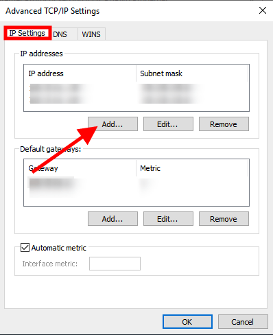 additional ipv4 address network properties add