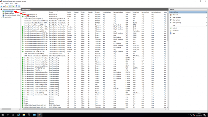 windows server 2016 inbound windows server 2016 inbound
