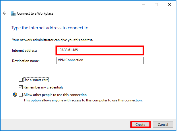 windows 10 create vpn