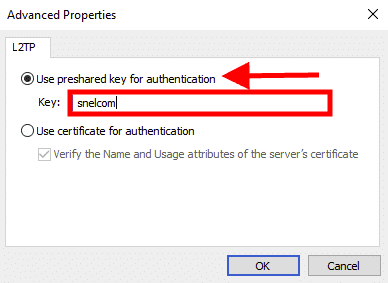 win10 vpn presharedkey