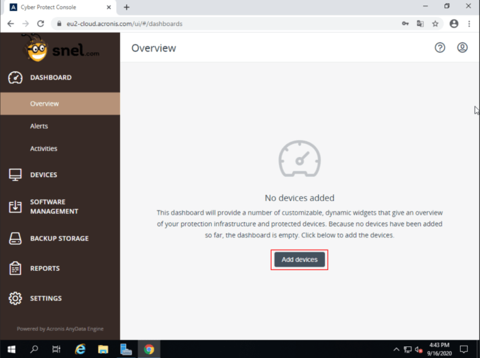 Acronis add devices Acronis add devices