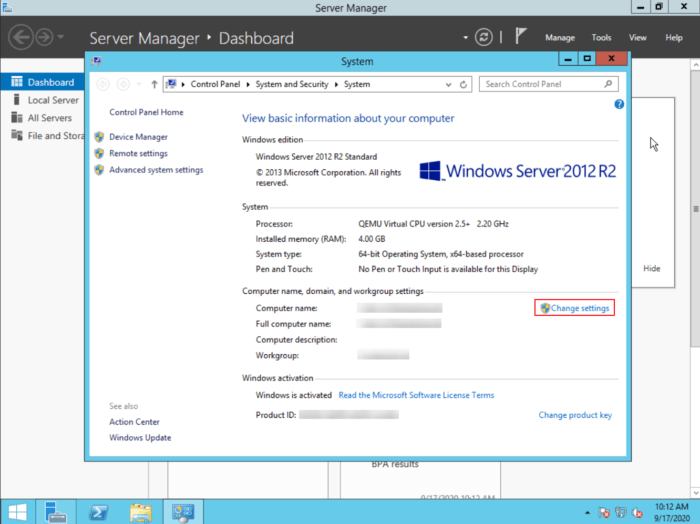 Windows Server 2012 change settings Windows Server 2012 change settings