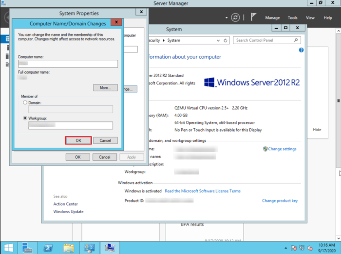 Windows Server 2012 computer name