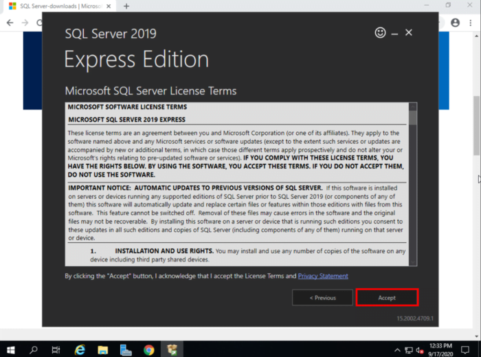 How to install MSSQL Express on Windows Server 2019 | Snel.com