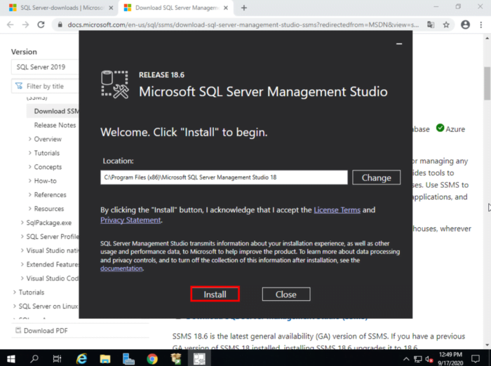SSMS installation SSMS installation
