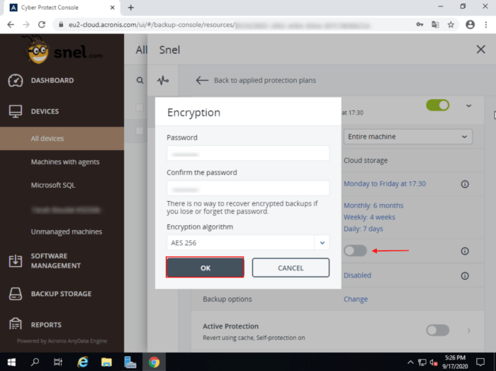 Cloud Acronis Encryption Cloud Acronis Encryption
