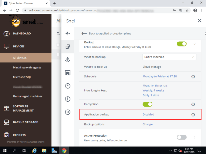 Cloud Acronis Application Backup Cloud Acronis Application Backup