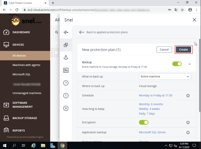 Cloud Acronis Create New Protection Plan Cloud Acronis Create New Protection Plan
