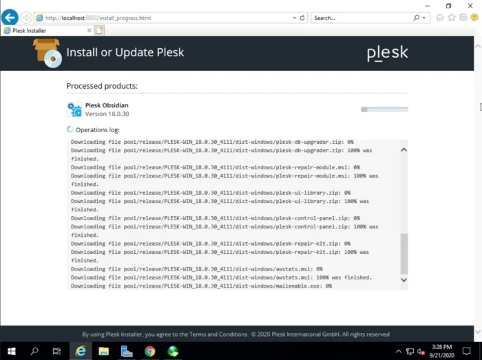 Plesk installation Plesk installation