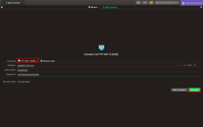 Transmit login credentials