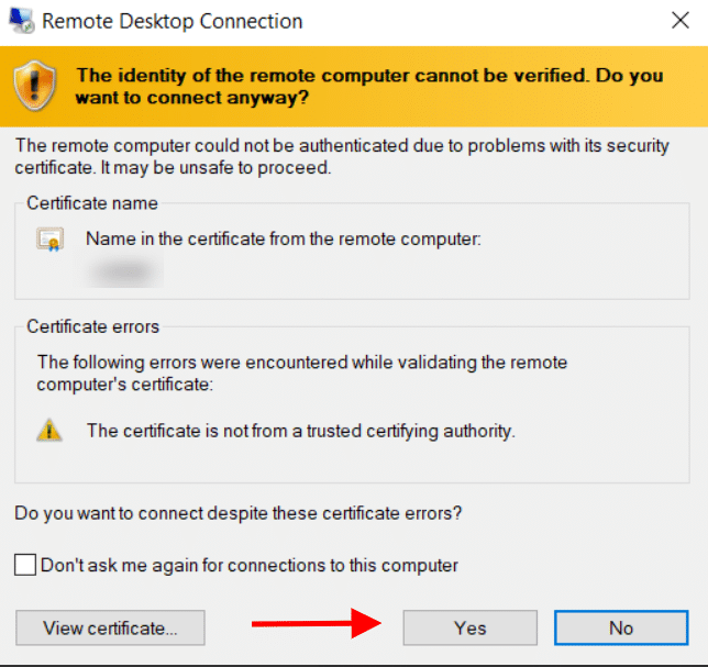 How to connect to your server via RDP on Windows 10