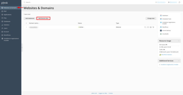 add domain alias add domain alias