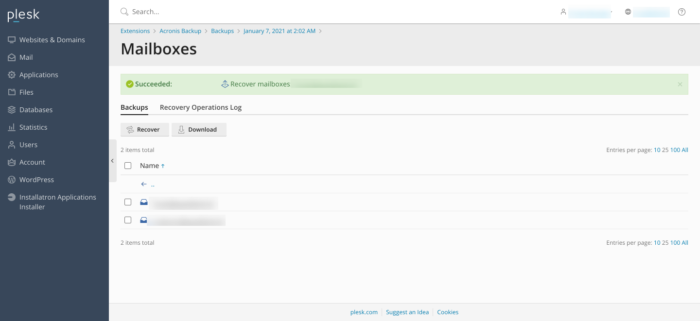 Mailbox recovered Mailbox recovered