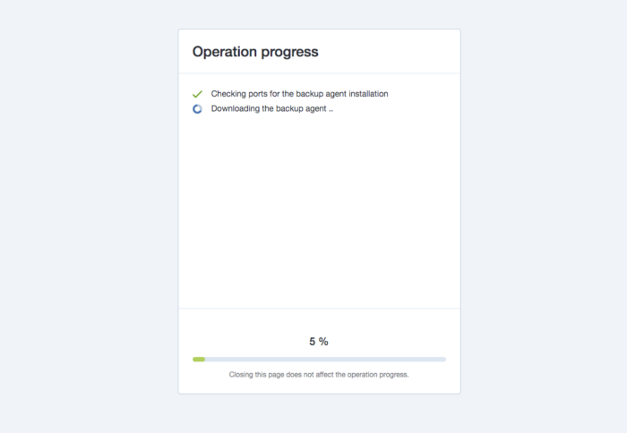 Acronis Operation Progress