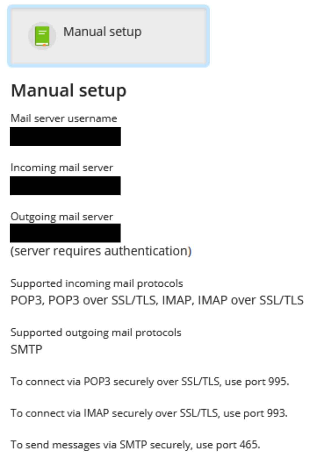 Setup a generic mail client with Plesk